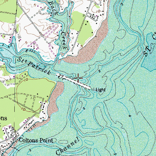 Topographic Map of Saint Patrick Creek, MD