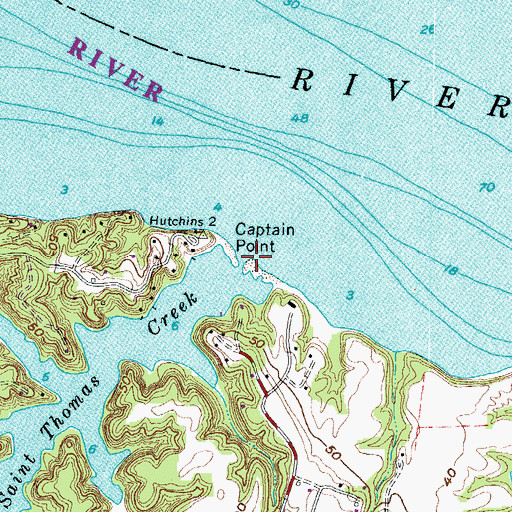 Topographic Map of Saint Thomas Creek, MD