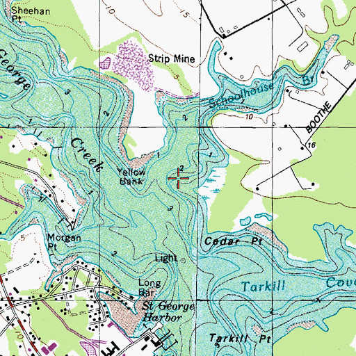 Topographic Map of Schoolhouse Branch, MD