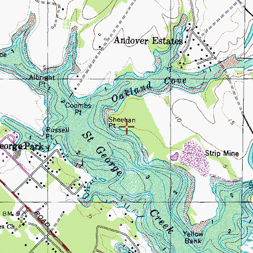 Topographic Map of Sheehan Point, MD