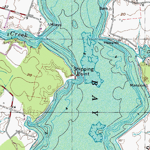 Topographic Map of Shipping Point, MD
