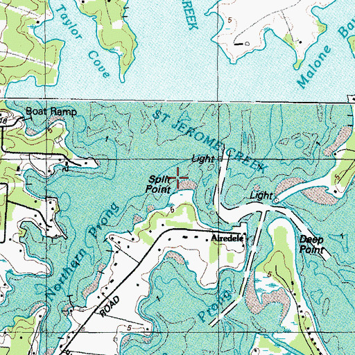 Topographic Map of Split Point, MD