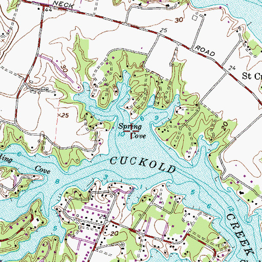Topographic Map of Spring Cove, MD