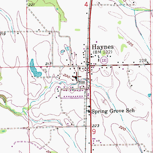 Topographic Map of Haynes School (historical), AR