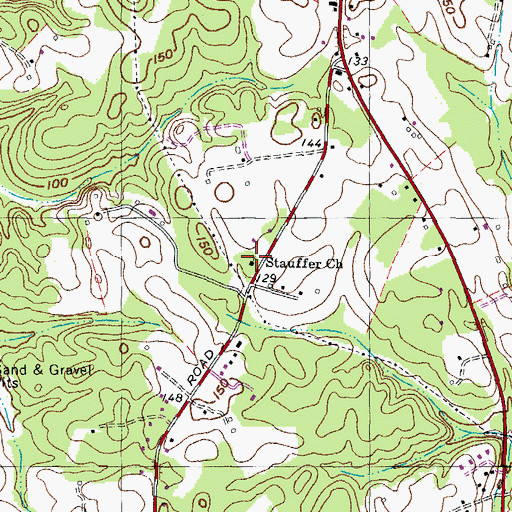 Topographic Map of Stauffer Church, MD