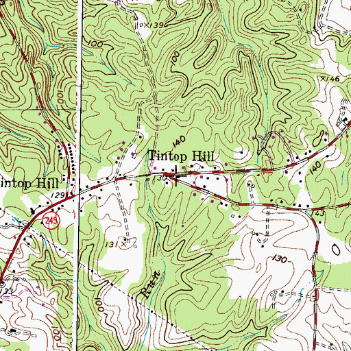 Topographic Map of Tintop Hill, MD
