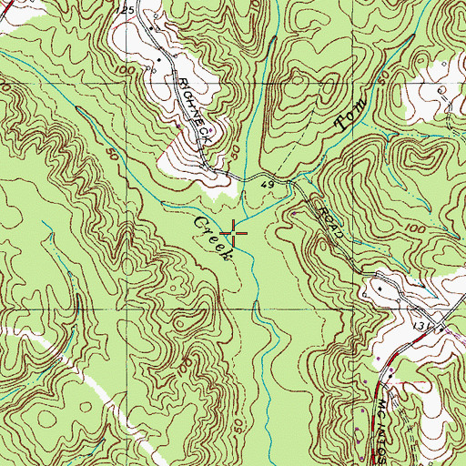 Topographic Map of Tom Swamp Run, MD