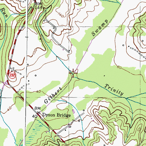 Topographic Map of Trinity Church Run, MD