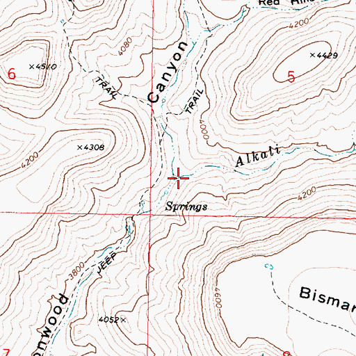 Topographic Map of Alkali Wash, AZ