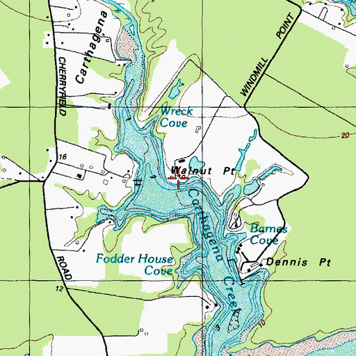 Topographic Map of Walnut Point, MD