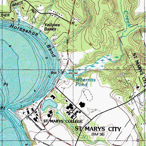 Topographic Map of Wherritts Pond, MD