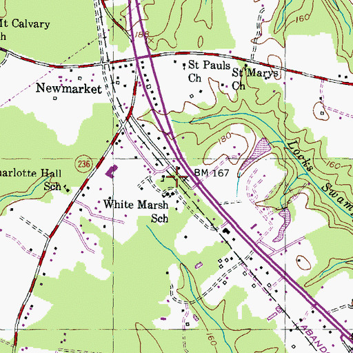 Topographic Map of White Marsh School, MD
