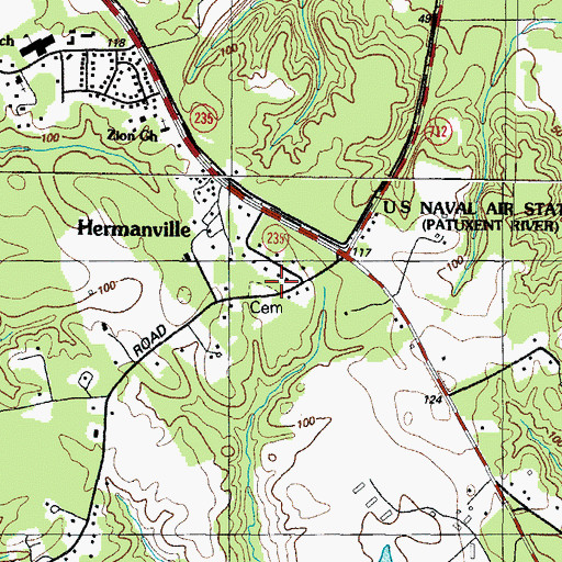 Topographic Map of Zion Church, MD