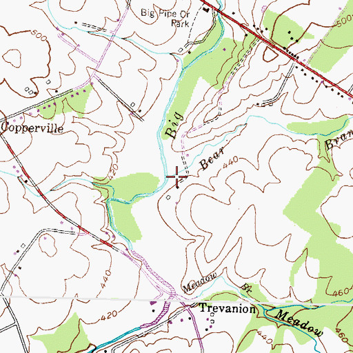 Topographic Map of Bear Branch, MD