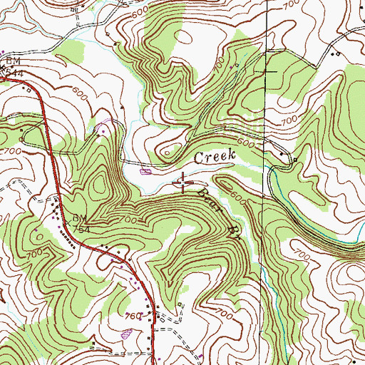 Topographic Map of Bear Branch, MD
