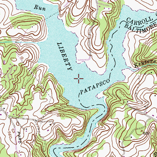 Topographic Map of Beaver Run, MD
