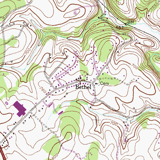 Topographic Map of Bethel, MD