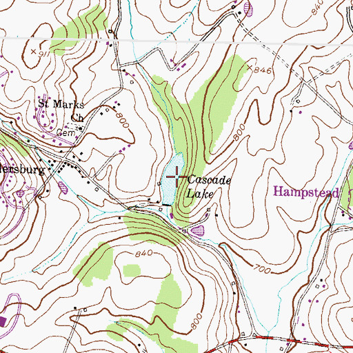 Topographic Map of Cascade Lake, MD