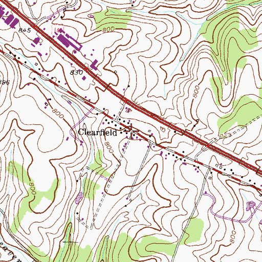 Topographic Map of Clearfield, MD