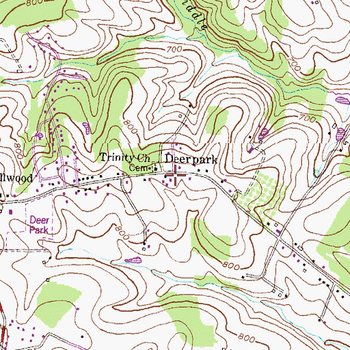 Topographic Map of Deerpark, MD