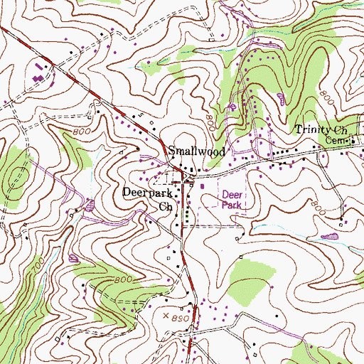 Topographic Map of Deerpark Church, MD
