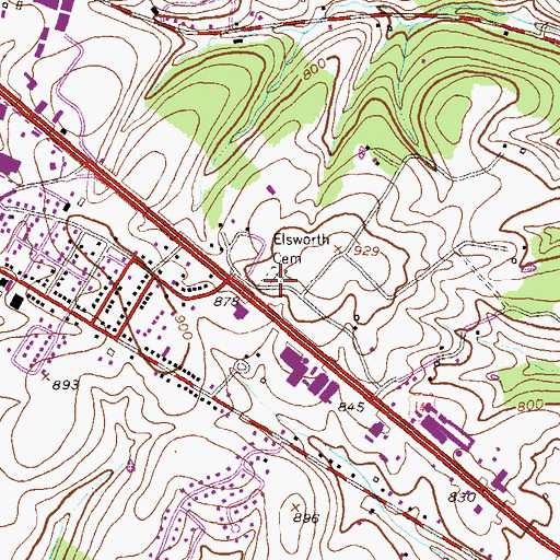 Topographic Map of Elsworth Cemetery, MD