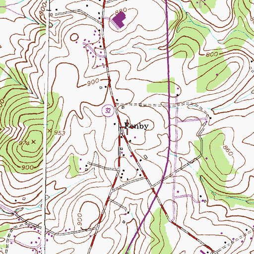 Topographic Map of Fenby, MD