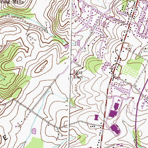 Topographic Map of Gist Cemetery, MD