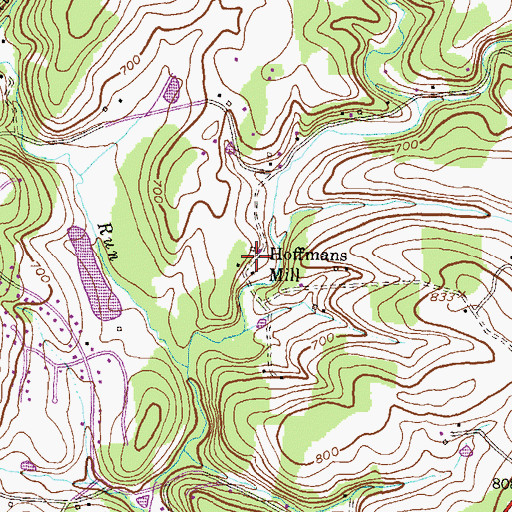 Topographic Map of Hoffmans Mill, MD