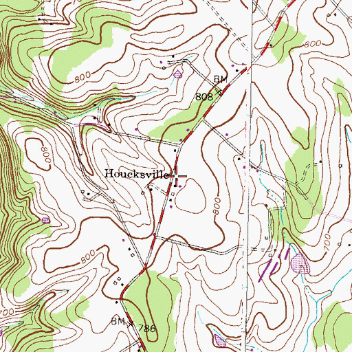 Topographic Map of Houcksville, MD