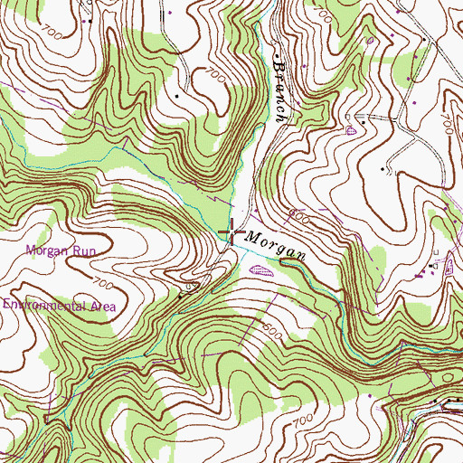 Topographic Map of Joe Branch, MD