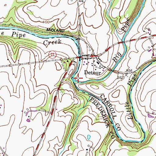 Topographic Map of Little Pipe Creek, MD