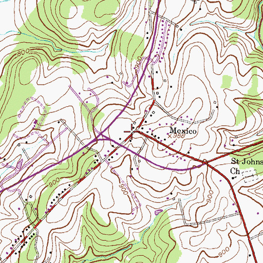 Topographic Map of Mexico, MD