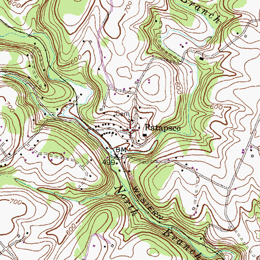 Topographic Map of Patapsco, MD