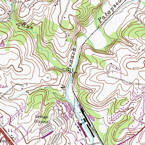 Topographic Map of Roaring Run, MD