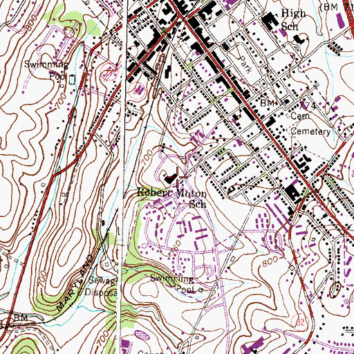 Topographic Map of Robert Moton School, MD