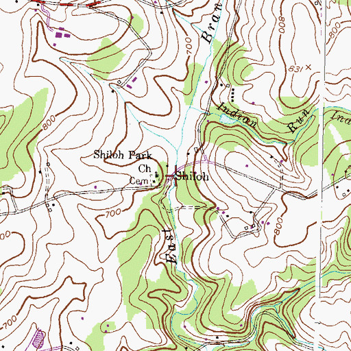 Topographic Map of Shiloh, MD