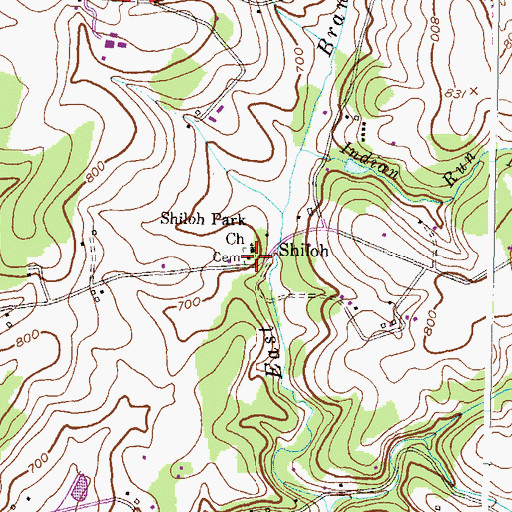 Topographic Map of Shiloh Park Church, MD