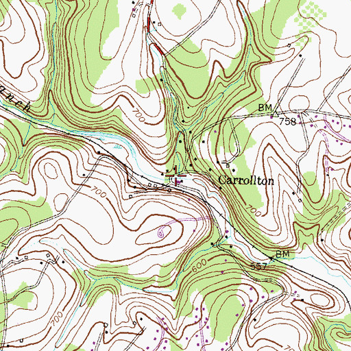Topographic Map of West Branch North Branch Patapsco River, MD