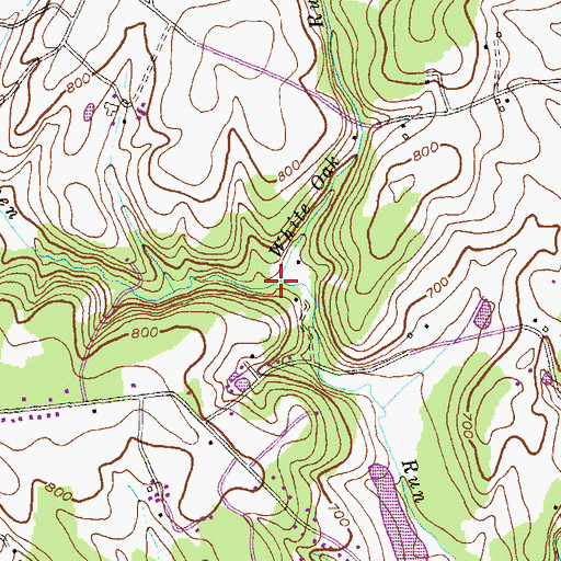 Topographic Map of White Oak Run, MD