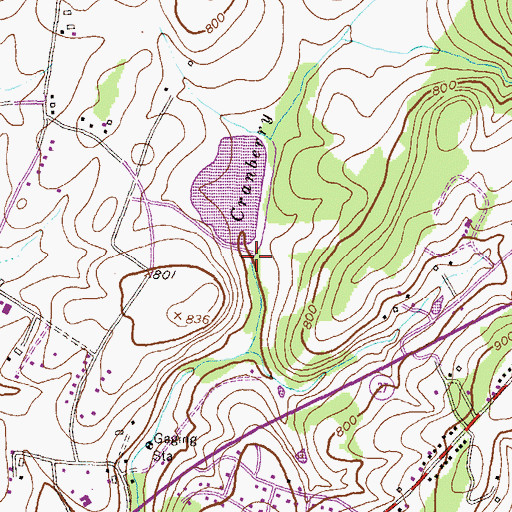 Topographic Map of Cranberry Branch Dam, MD
