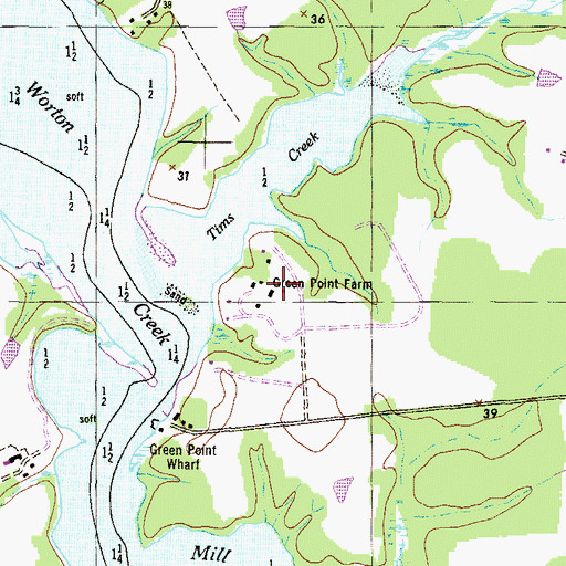 Topographic Map of Green Point Farm (historical), MD