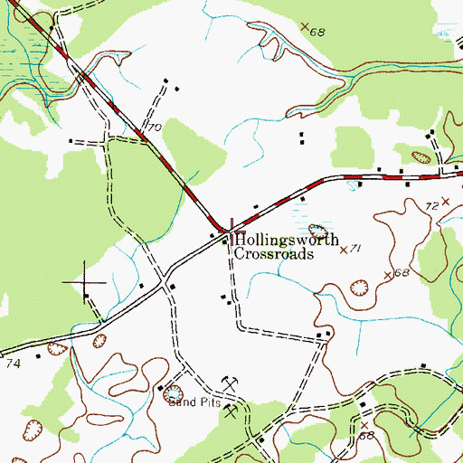Topographic Map of Hollingsworth Circle, MD