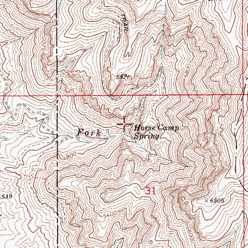 Topographic Map of Horse Camp Spring, AZ
