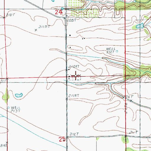 Topographic Map of Mound City Cemetery, AR