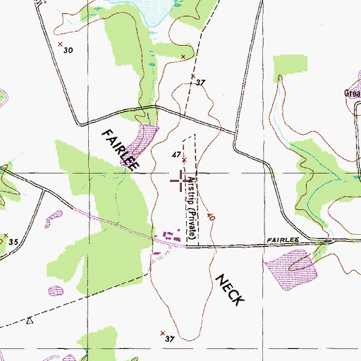 Topographic Map of Pond View Private Airport, MD
