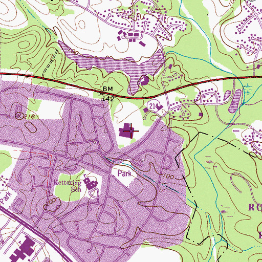 Topographic Map of Kettering Middle School, MD