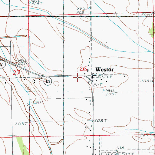 Topographic Map of Westor School (historical), AR