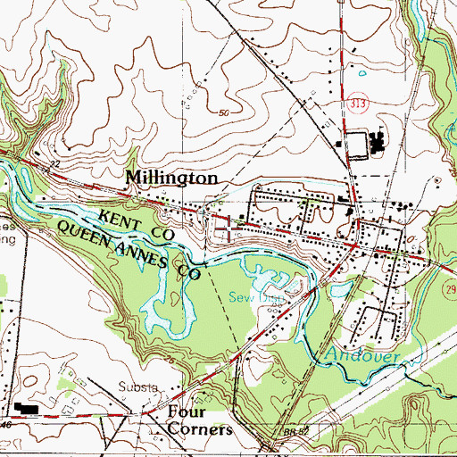 Topographic Map of Wesley Cemetery, MD