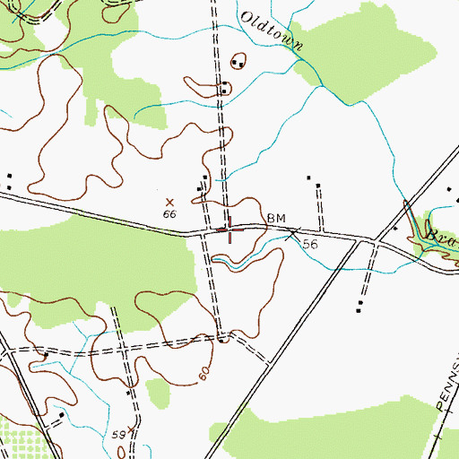 Topographic Map of Union Corner, MD